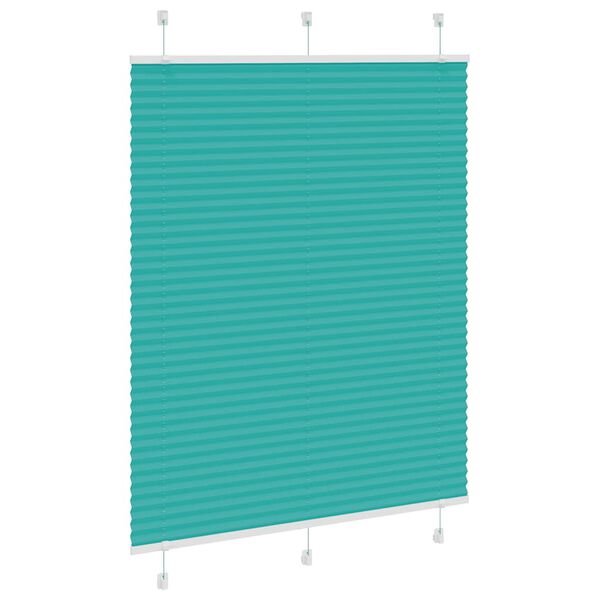 vidaXL Pleated Blind Petrol Green 105x150 cm Fabric Width 104.4 cm Polyester