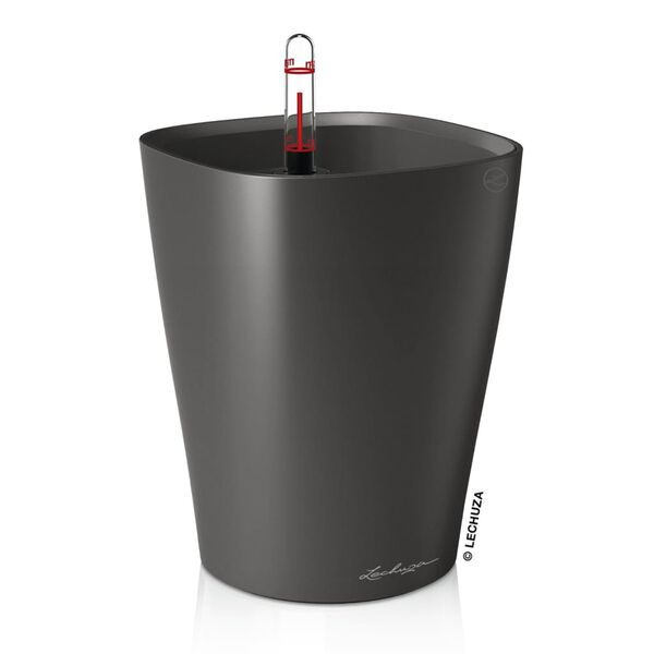 LECHUZA Planter DELTINI ALL-IN-ONE Metallic Charcoal