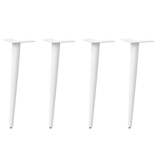 vidaXL Coffee Table Legs Conical Shape 4 pcs White 42-43 cm Steel