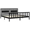 vidaXL Bed Frame without Mattress Black 200x200 cm Solid Wood Pine
