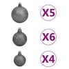 vidaXL Artificial Pre-lit Christmas Tree with Ball Set White 180 cm