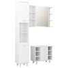 vidaXL 3 Piece Bathroom Furniture Set High Gloss White Engineered Wood