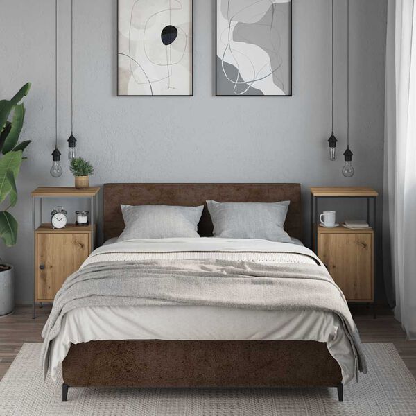 vidaXL Bedside Cabinets 2 pcs Artisan Oak 41x31x80 cm Engineered Wood