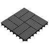 vidaXL Decking Tile 11 pcs Grey 30 x 30 cm WPC
