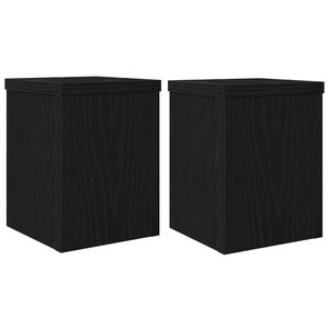 vidaXL Plant Stand 2 pcs Black Oak 15 x 15 x 20 cm Engineered Wood