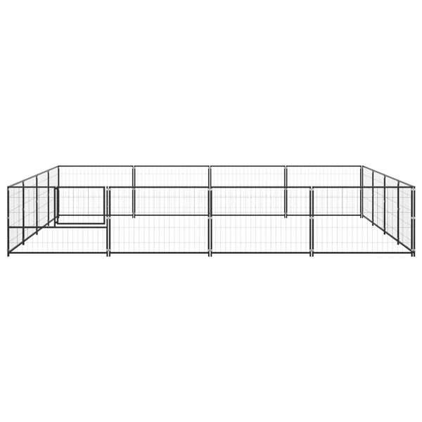 vidaXL Dog Kennel Black 16 m² Steel