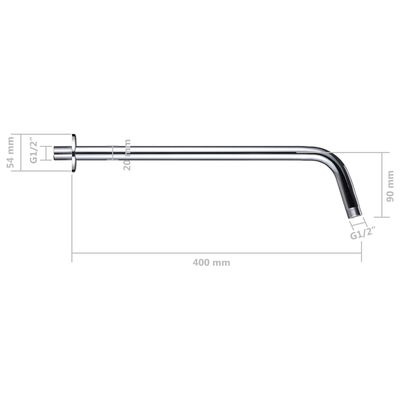 vidaXL Shower Support Arm Round Stainless Steel 201 Silver 40 cm