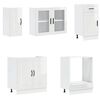 vidaXL 8 Piece Kitchen Cabinet Set Porto High Gloss White Engineered Wood