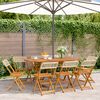 vidaXL Folding Garden Chairs 8 pcs Beige Poly Rattan and Solid Wood