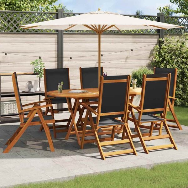vidaXL 7 Piece Outdoor Dining Set Solid Acacia Wood