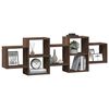 vidaXL Wall Shelf Brown Oak 129x18x42 cm Engineered Wood