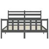 vidaXL Bed Frame without Mattress Grey King Size Solid Wood Pine