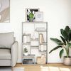 vidaXL Bookcase Grey Sonoma 72x20x120.5 cm Engineered Wood