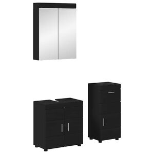 vidaXL Bathroom Furniture Set TULUM 3 pcs Black 60 x 34 x 63 cm