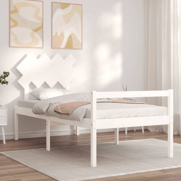 vidaXL Senior Bed without Mattress White Single Solid Wood