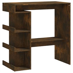 vidaXL Bar Table | Smoked Oak | Engineered Wood | 100x50x101.5 cm | Footrest