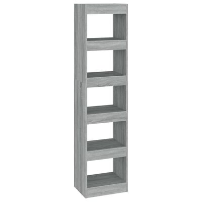 vidaXL Book Cabinet/Room Divider Grey Sonoma 40x30x166 cm