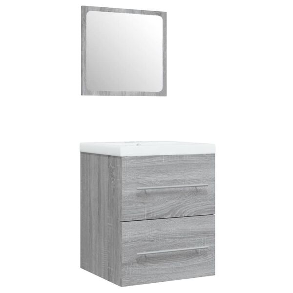 vidaXL Sink Cabinet with Built-in Basin Grey Sonoma Engineered Wood
