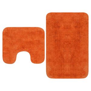 vidaXL Bathroom Mat Set 2 Pieces Fabric Orange