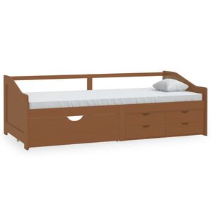 vidaXL 3-Seater Day Bed without Mattress Honey Brown Solid Pinewood 90x200cm