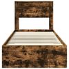 vidaXL Bed Frame with Drawer Smoked Oak 100 x 200 cm Engineered Wood