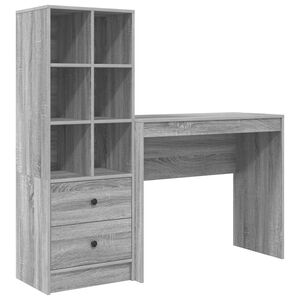 vidaXL Desk Grey Sonoma 135.5 x 40 x 127 cm 2 pcs