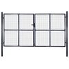 vidaXL Mesh Garden Gate Galvanised Steel 300x150 cm Grey