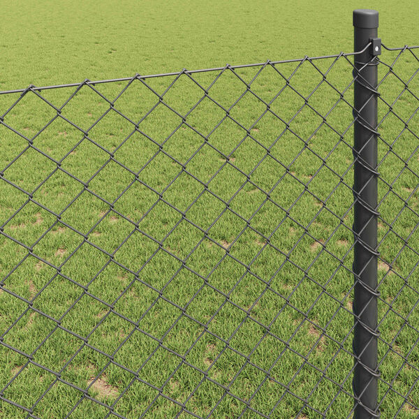 vidaXL Chain Link Fence Grey 10 x 1.2 m Steel