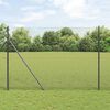vidaXL Fence Post Grey 10 x 1.6 m (16 x 16 mm mesh) Steel and PVC