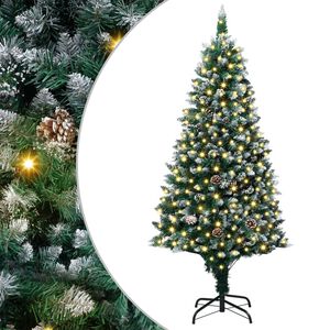 vidaXL Artificial Christmas Tree with 300 LEDs with Stand Green 180 cm