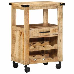 vidaXL Kitchen Trolley Brown 55 x 40 x 80 cm Solid Mango Wood