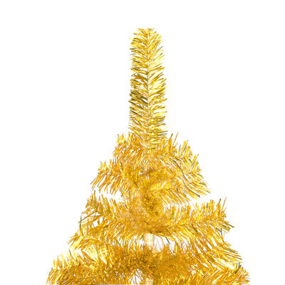 vidaXL Artificial Pre-lit Christmas Tree with Stand Gold 180 cm PET