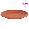 vidaXL Round Flower Tray 24 pcs Brick Red &Oslash; 19 x 2 cm Plastic