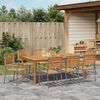 vidaXL Garden Dining Set 9 pcs Grey Poly rattan