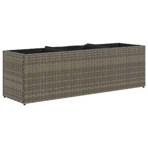 vidaXL Garden Planter with 3 Pots Grey 105x30x32 cm Poly Rattan