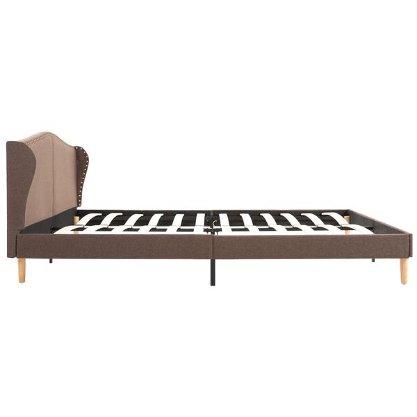 vidaXL Bed Frame without Mattress Brown Fabric 150x200 cm King Size
