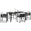 vidaXL Garden Dining Set 5 pcs Black Poly Rattan