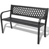 vidaXL Garden Bench | Black | Steel frame | 2-seater | Durable | Garden Bench