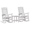 vidaXL Rocking Chair 3 pcs White Polyethylene