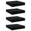 vidaXL Floating Wall Shelves 4 pcs High Gloss Black 23x23.5x3.8 cm MDF