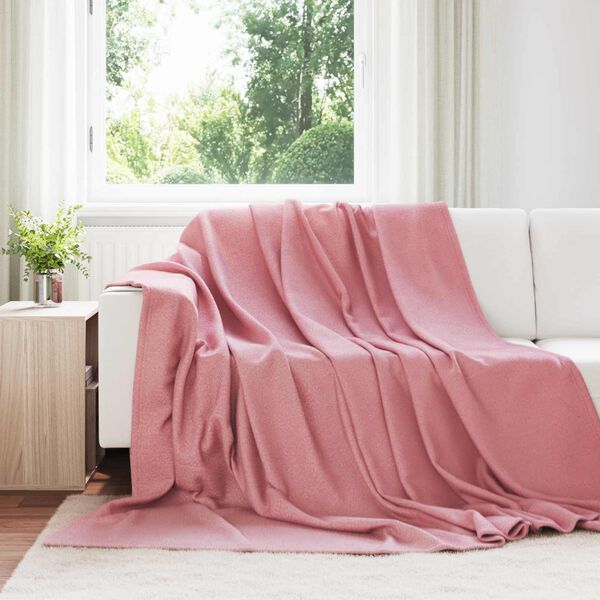 vidaXL Throw Blanket Pink 240 x 220 cm Fleece