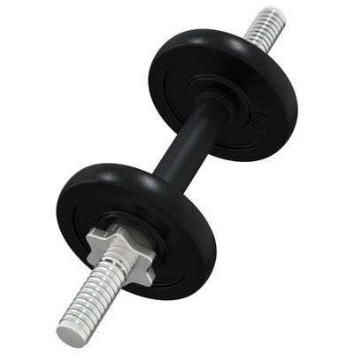 vidaXL Barbell and Dumbbell with Plates 120 kg Cast Iron