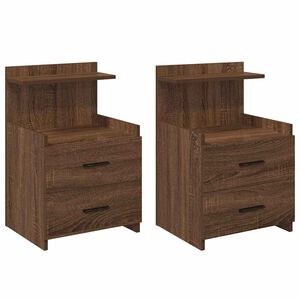vidaXL Bedside Cabinets 2 pcs with 2 Drawers Brown Oak 40x36.5x62 cm