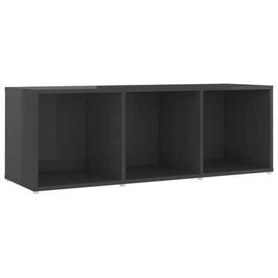 vidaXL TV Cabinet High Gloss Grey 107x35x37 cm Engineered Wood