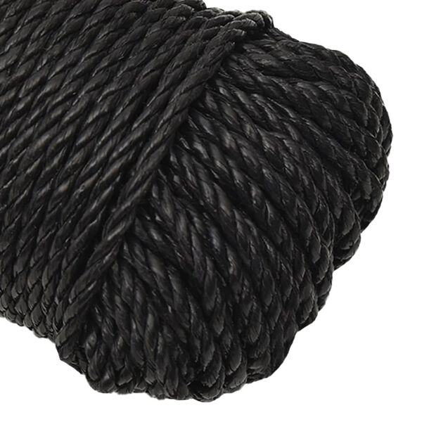vidaXL Work Rope Black 6 mm 25 m Polypropylene