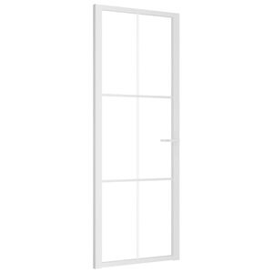 vidaXL Interior Door 76x201.5 cm White ESG Glass and Aluminium