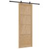 vidaXL Sliding Door Natural and Black 83 x 232 cm Solid Pine Wood