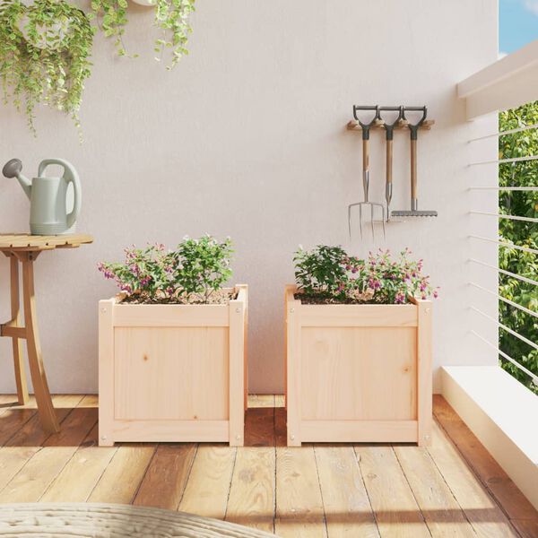 vidaXL Garden Planters 2 pcs Solid Wood Pine