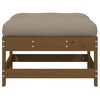 vidaXL Garden Footstool with Cushion Honey Brown Solid Wood Pine