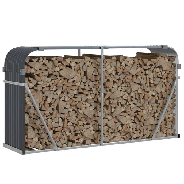 vidaXL Log Holder Anthracite 180x45x100 cm Galvanised Steel